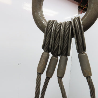 Crosby Laughlin 30" 4 Leg Wire Rope Bridle Sling Open Hooks 5/16"