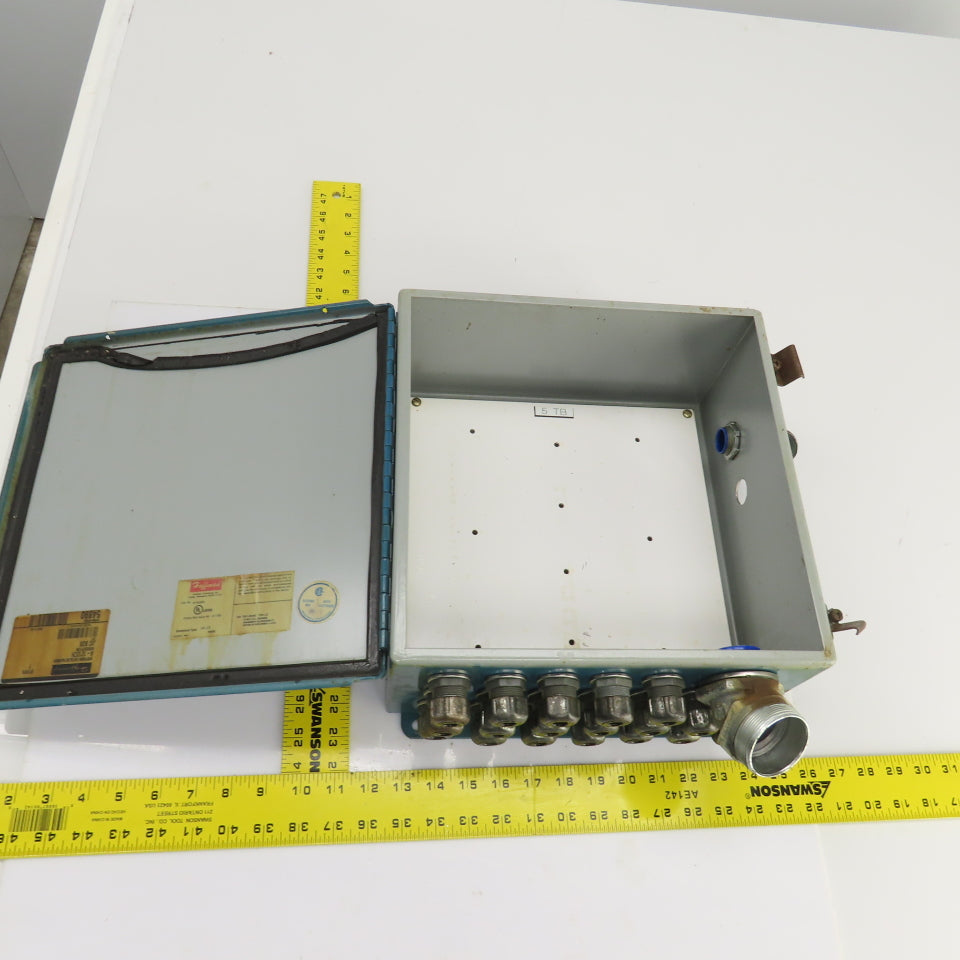 Hoffman A-1212CH 12" x 12" x 6" Wall Mount Electrical Enclosure W/Backplate