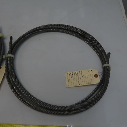9.5mm x 5.1816m Wire Rope Steel Cable 5/9 Lot or 2