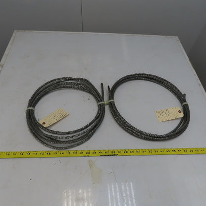 9.5mm x 5.1816m Wire Rope Steel Cable 5/9 Lot or 2