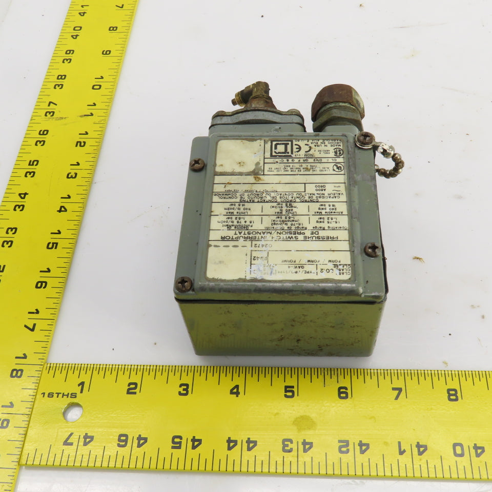 Square D Pressure Switch 1.5-75PSIG Type 4 Enc 600V