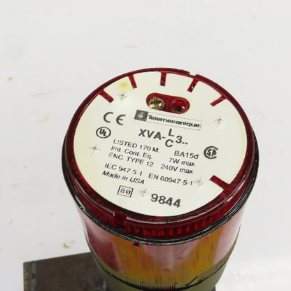 Telemecanique XVA-L3C Red Signal Light 240V 7W ENC. Type 12