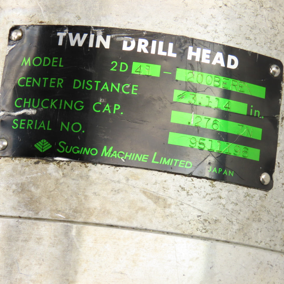 Sugino SN4LU Newtric Drilling Unit 5.91" Stroke 3PH W/Twin Drilling Head
