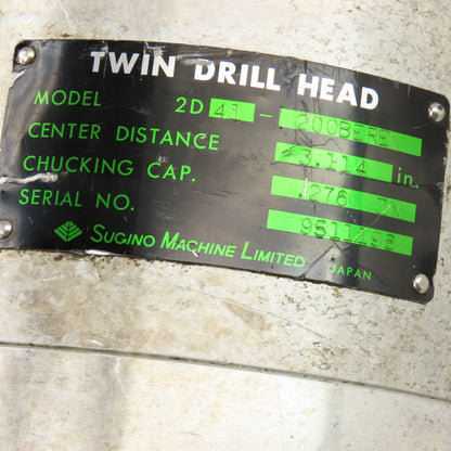 Sugino SN4LU Newtric Drilling Unit 5.91" Stroke 3PH W/Twin Drilling Head