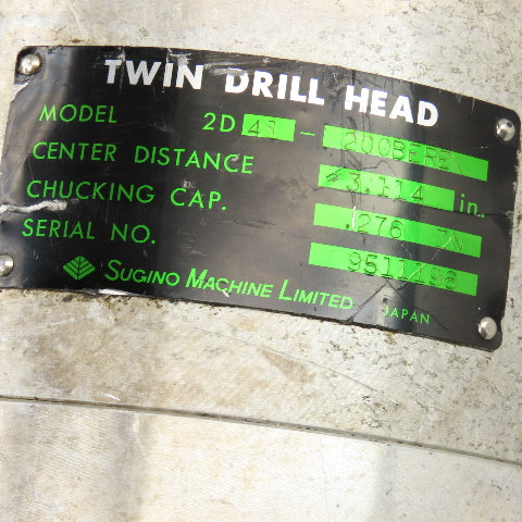 Sugino SN4LU Newtric Drilling Unit 5.91" Stroke 3PH W/Twin Drilling Head