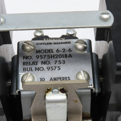 Cutler Hammer 9575H2018A 6-2-6 600V 10A Relay 115V Coil