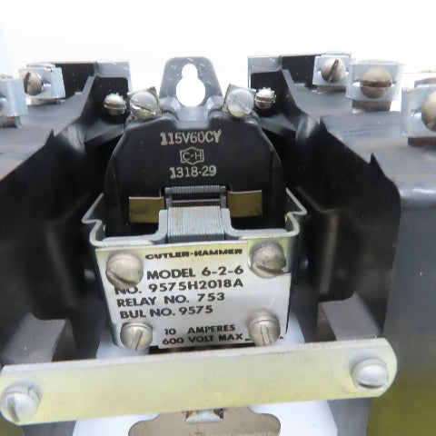 Cutler Hammer 9575H2018A 6-2-6 600V 10A Relay 115V Coil