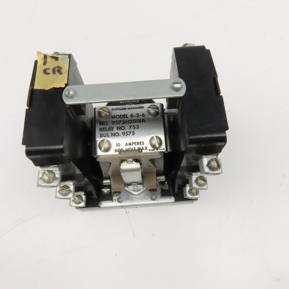 Cutler Hammer 9575H2018A 6-2-6 600V 10A Relay 115V Coil