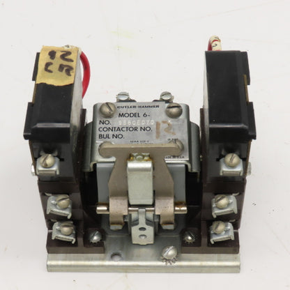 Cutler Hammer 9560ED70 Model 6 600V 18A Contactor Relay 115V Coil NEMA Size 0