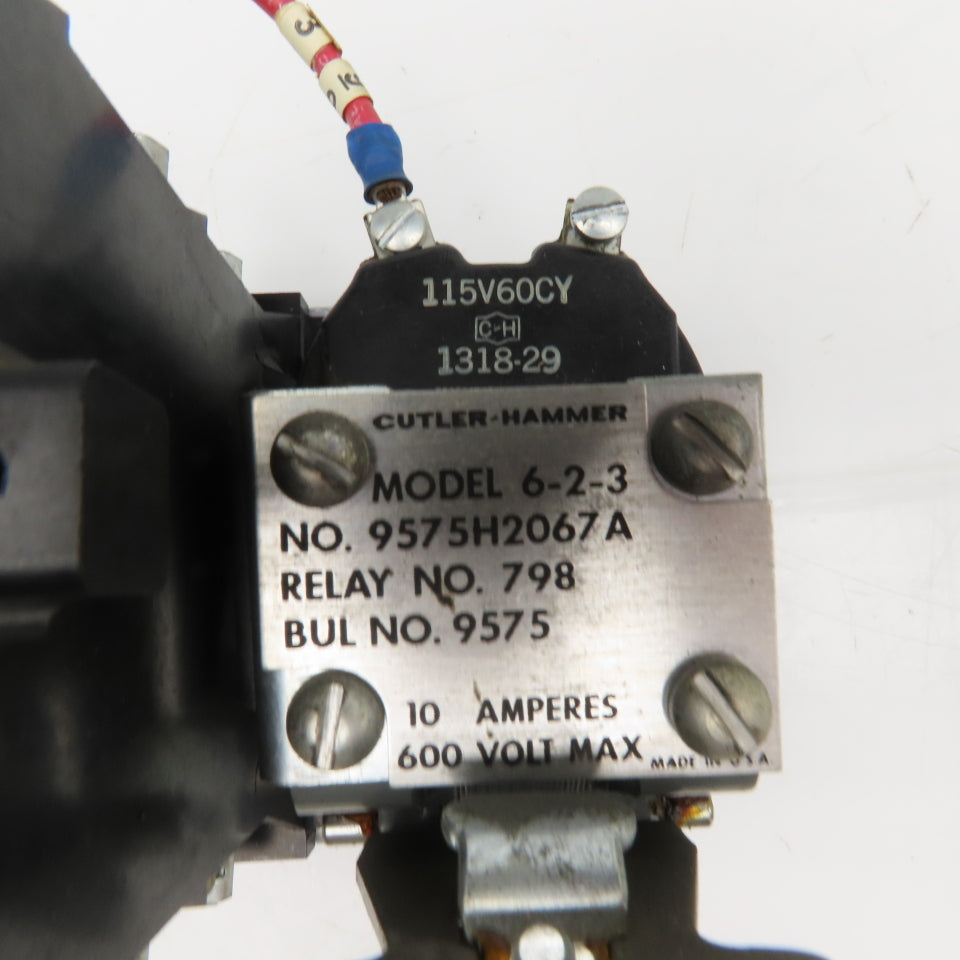 Cutler Hammer 9575H2067A Bul 9575 600V 10A Contactor Relay 115V Coil