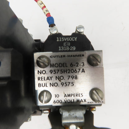 Cutler Hammer 9575H2067A Bul 9575 600V 10A Contactor Relay 115V Coil