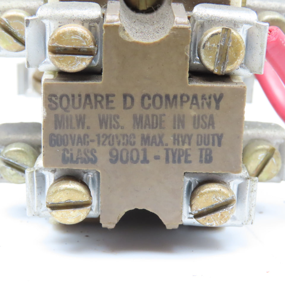 Square D Class 9001 Type TF 2 Position Selector Switch 600V AC 120V DC