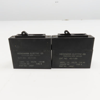 Heinemann 40-719B 15A 115V 60Hz Single Pole Breaker Lot Of 2