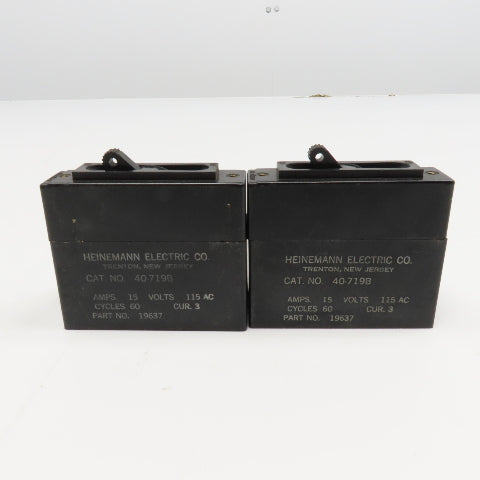 Heinemann 40-719B 15A 115V 60Hz Single Pole Breaker Lot Of 2