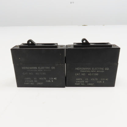 Heinemann 40-719B 15A 115V 60Hz Single Pole Breaker Lot Of 2