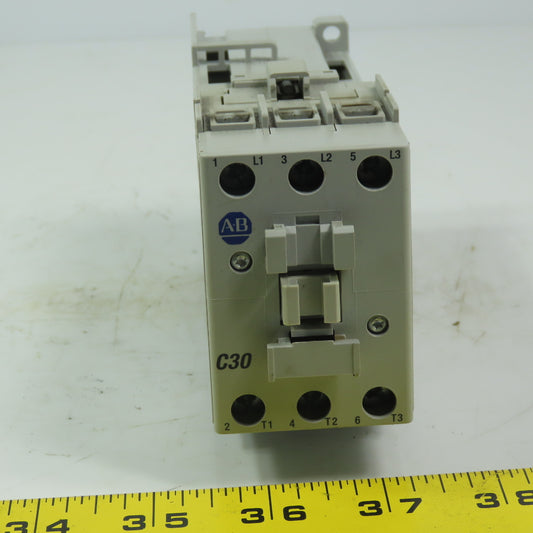 Allen Bradley 100-C30D*00 Ser C 30A 3 Pole contactor W/24VDC Coil