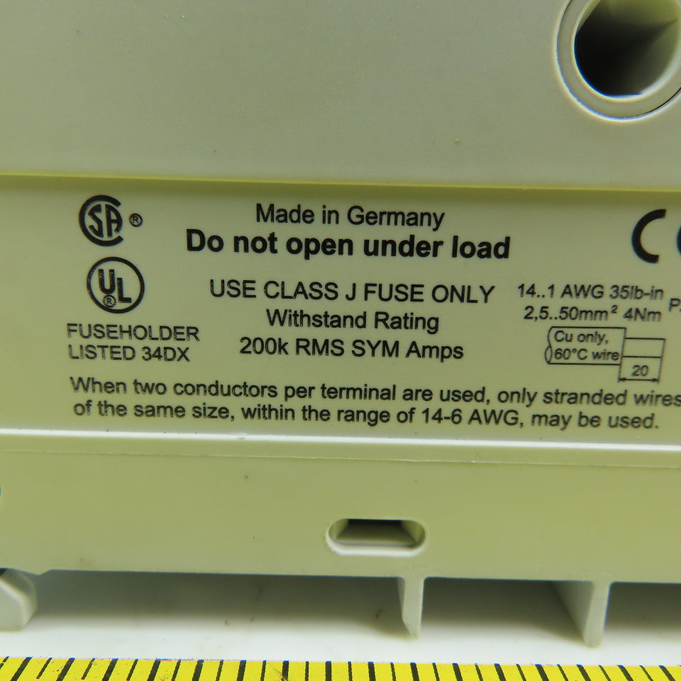 Littlefuse LFPSJ603 60A 600V Fuse Holder 3 Pole Din Rail Mount