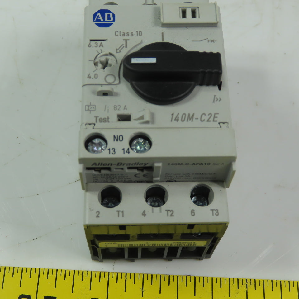 Allen Bradley 140M-C2E-63  Ser C Circuit Breaker 4-6.3A  3 Pole W/140M-C-AFA10