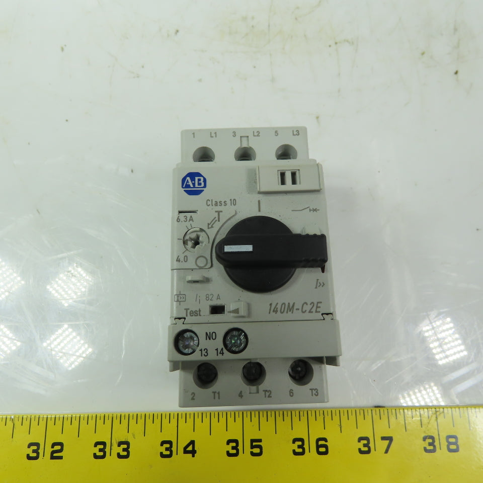 Allen Bradley 140M-C2E-63  Ser C Circuit Breaker 4-6.3A  3 Pole W/140M-C-AFA10