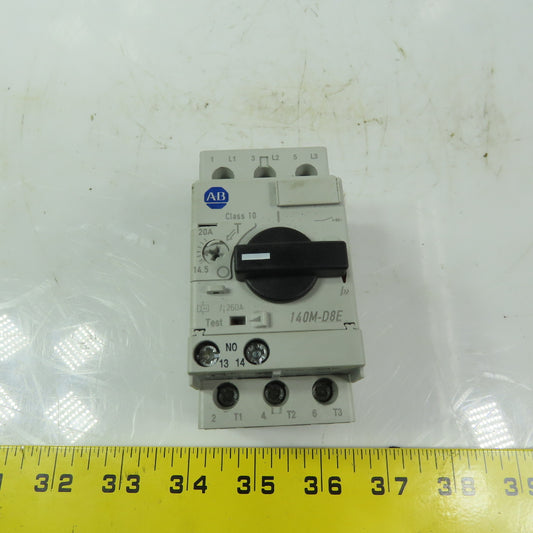Allen Bradley 140M-D8E-C20  Ser C Circuit Breaker 14.5-20A 600V 3P W/40M-C-AFA10