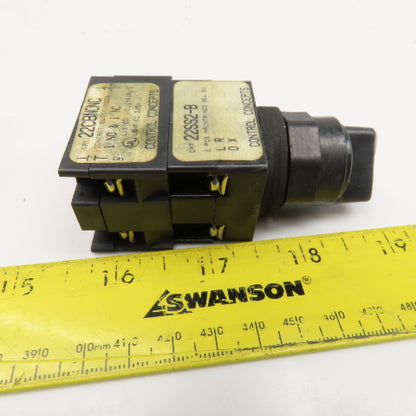Control Concepts 22CBNONC 2 Position Maintained Selector Switch 600VAC 300VDC