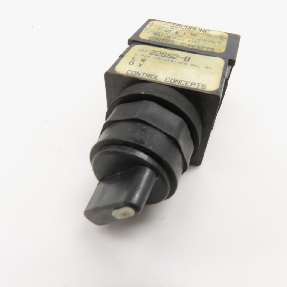 Control Concepts 22CBNONC 2 Position Maintained Selector Switch 600VAC 300VDC