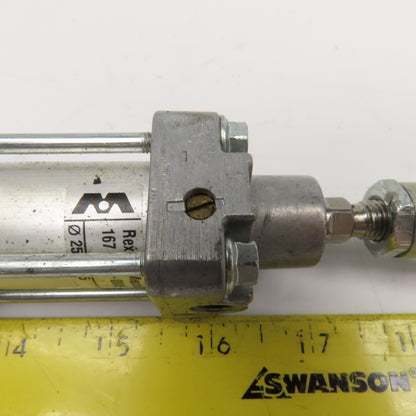 Rexroth Mecman 167-02-0000-2 25mm Bore 15mm Stroke Double Acting Air Cylinder