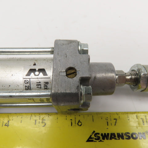 Rexroth Mecman 167-02-0000-2 25mm Bore 15mm Stroke Double Acting Air Cylinder