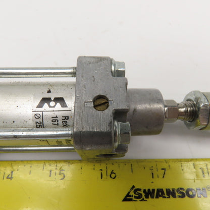 Rexroth Mecman 167-02-0000-2 25mm Bore 15mm Stroke Double Acting Air Cylinder
