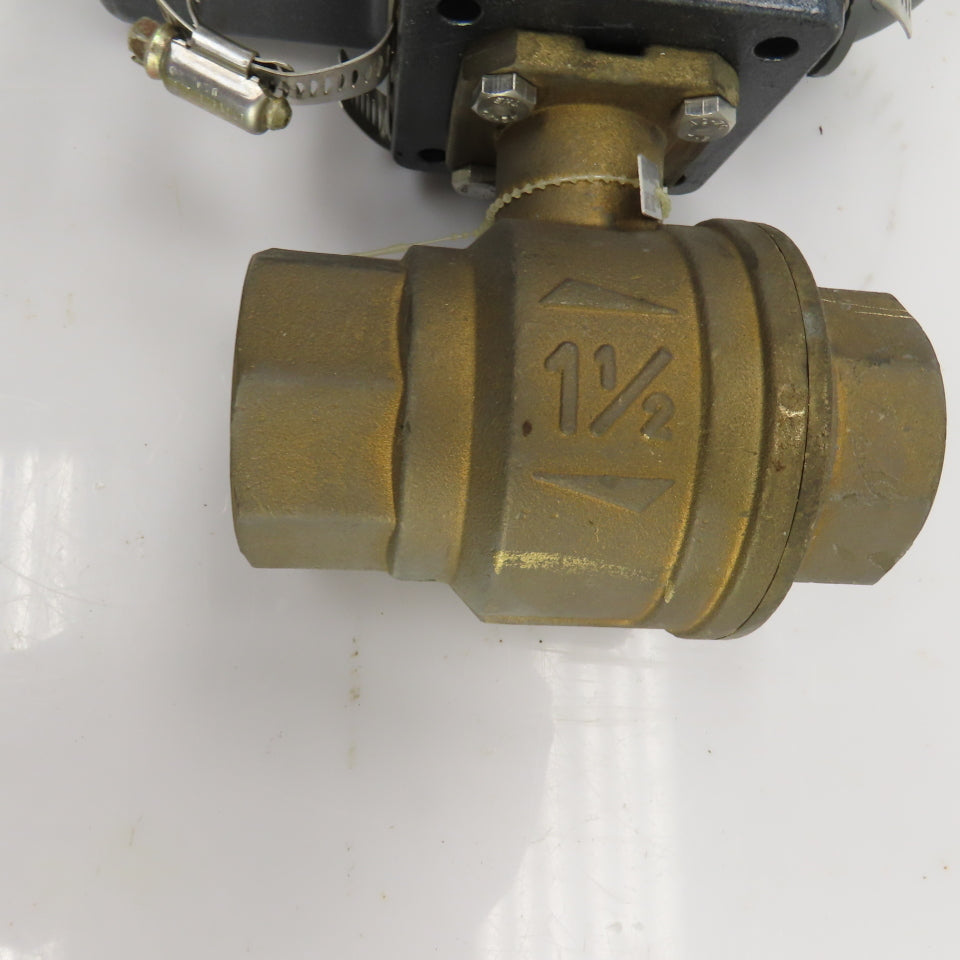 DynaQuip DynaMatic 6CX20 Electronic Actuated Brass Ball Valve 1-1/2" FNPT 115V