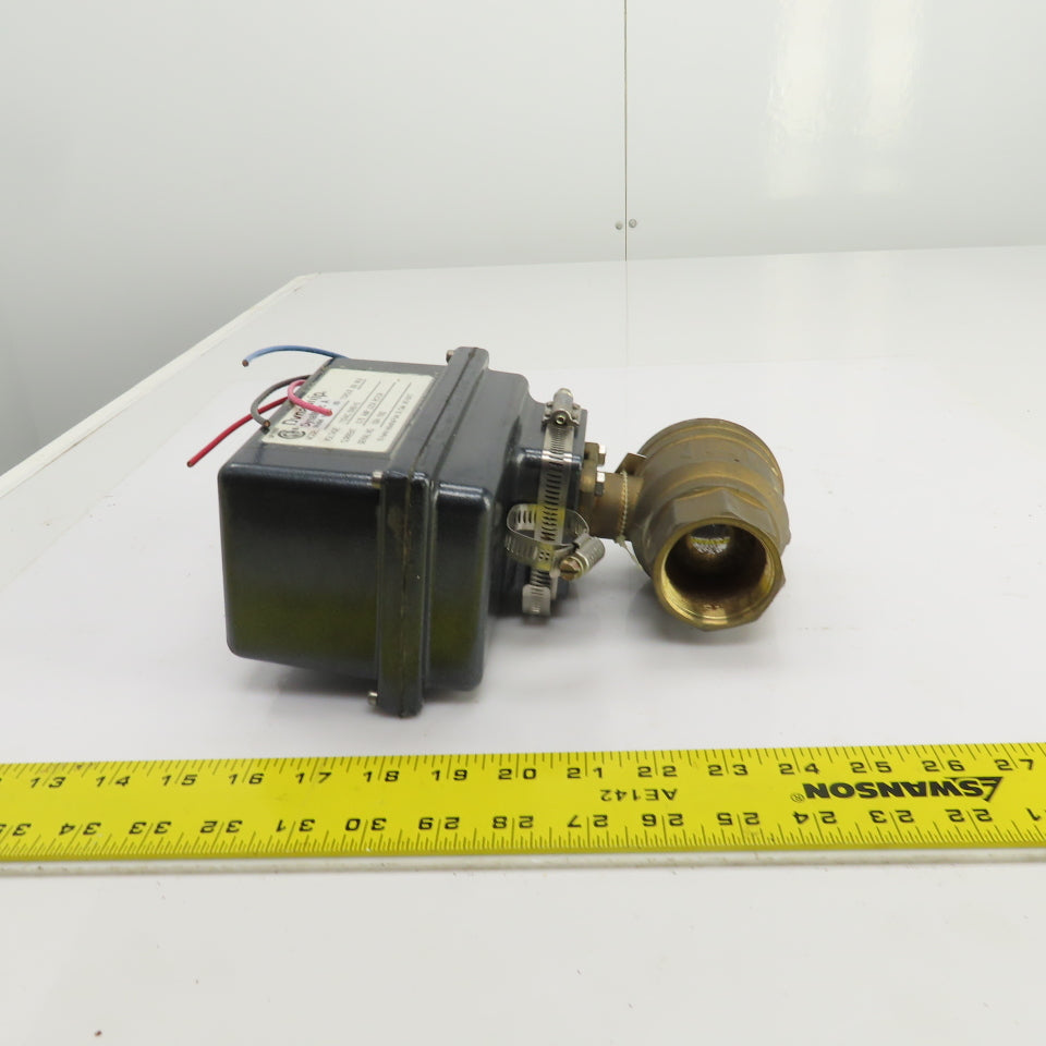DynaQuip DynaMatic 6CX20 Electronic Actuated Brass Ball Valve 1-1/2" FNPT 115V