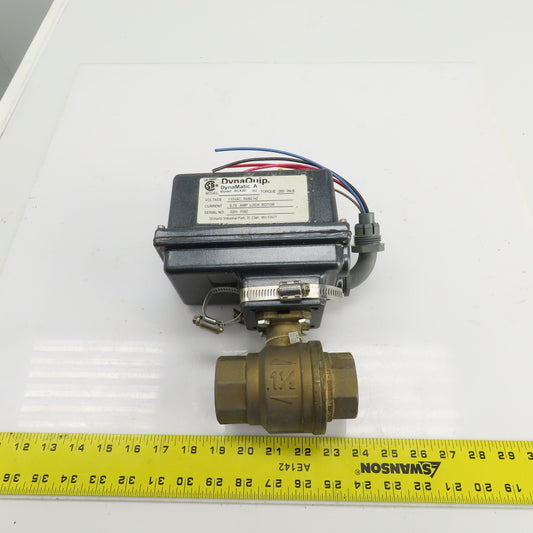 DynaQuip DynaMatic 6CX20 Electronic Actuated Brass Ball Valve 1-1/2" FNPT 115V