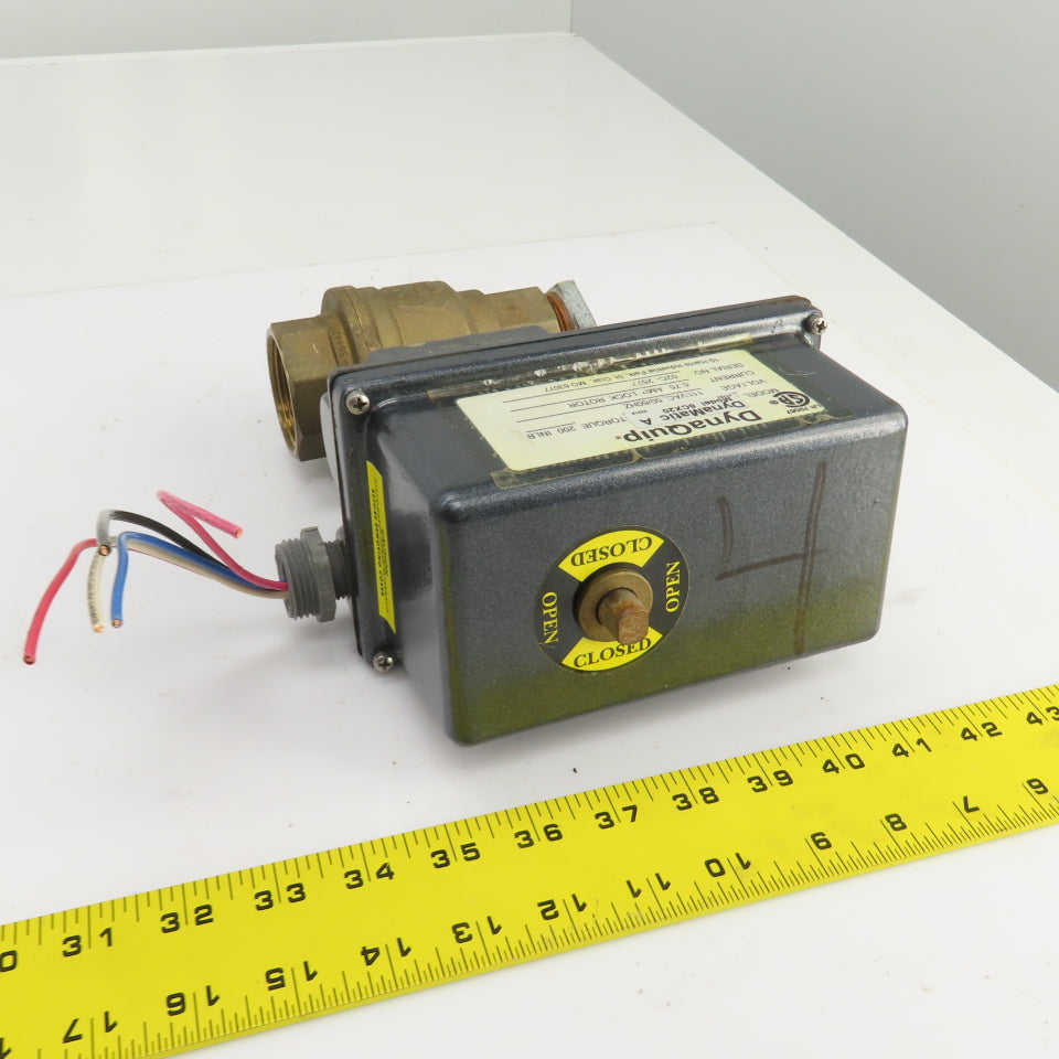 DynaQuip DynaMatic 6CX20 Electronic Actuated Brass Ball Valve 1-1/2" FNPT 115V
