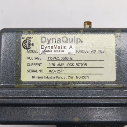 DynaQuip DynaMatic 6CX20 Electronic Actuated Brass Ball Valve 1-1/2" FNPT 115V