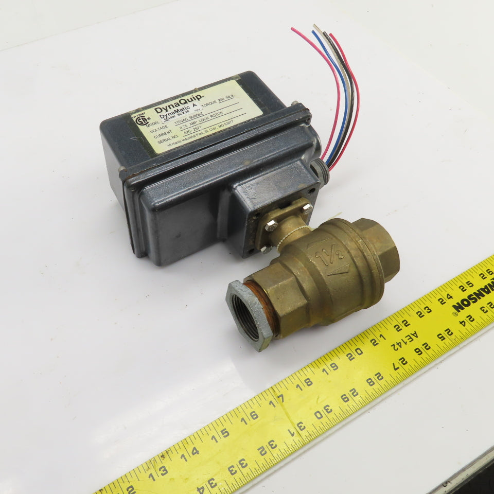 DynaQuip DynaMatic 6CX20 Electronic Actuated Brass Ball Valve 1-1/2" FNPT 115V