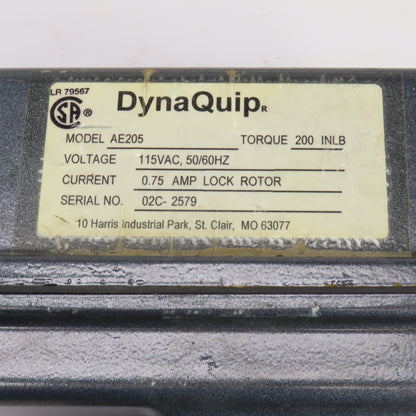 DynaQuip AE205 Electronic Actuated Brass Ball Valve 1-1/2" FNPT 115VAC 0.75A