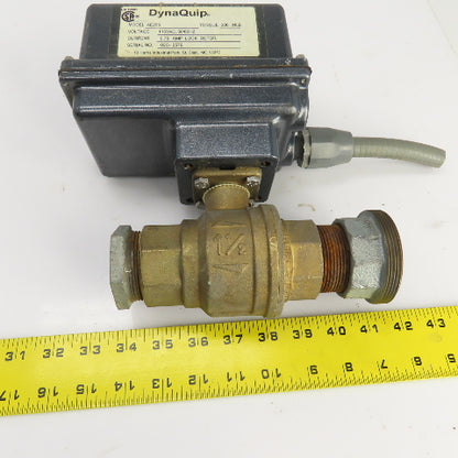 DynaQuip AE205 Electronic Actuated Brass Ball Valve 1-1/2" FNPT 115VAC 0.75A
