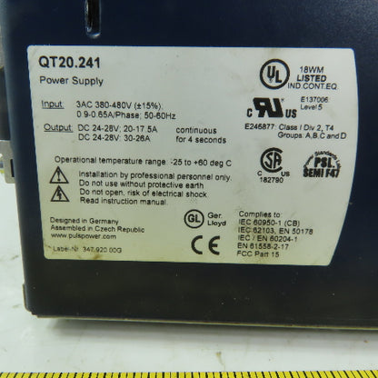 Plus Dimension QT20.241 Power Supply 24-28VDC 20-26A