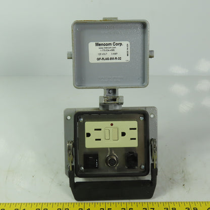 Mencom GF-RJ45-8M-R-32 Panel Interface Connector W/GFCI 125V 3A