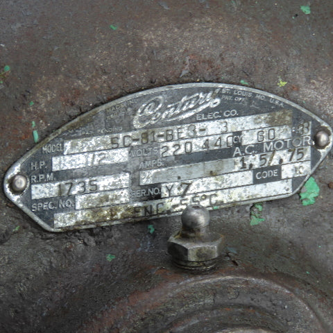 Century Electric SC-81-BE3-3 W-7405-ENG-34 1/2HP Rotary Lobe Pump 220/440V 3PH