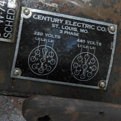 Century Electric SC-81-BE3-3 W-7405-ENG-34 1/2HP Rotary Lobe Pump 220/440V 3PH