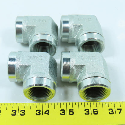 Eaton 2087-12-12S Hydraulic Adapter 90° Elbow 3/4"-14 NPT Female x Female Lot/4
