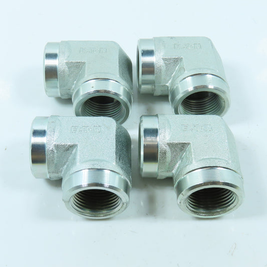 Eaton 2087-12-12S Hydraulic Adapter 90° Elbow 3/4"-14 NPT Female x Female Lot/4