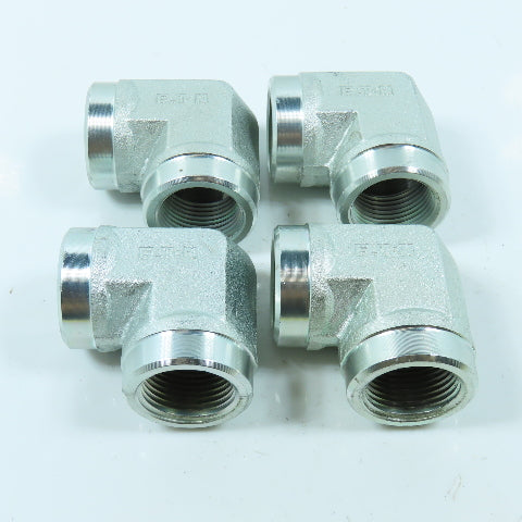 Eaton 2087-12-12S Hydraulic Adapter 90° Elbow 3/4"-14 NPT Female x Female Lot/4