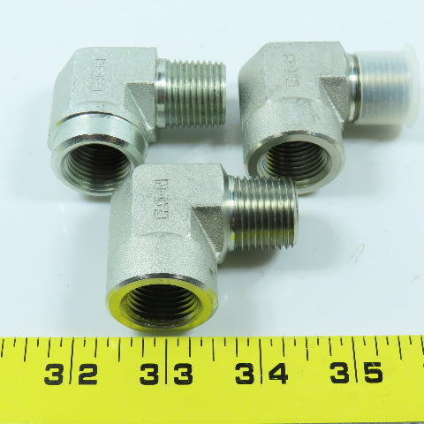 Eaton 2089-8-8S Hydraulic Adapter 90° Elbow 1/2"-14 NPT Female x Male Lot of 3