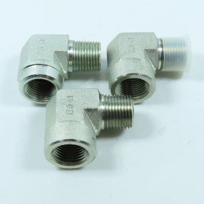 Eaton 2089-8-8S Hydraulic Adapter 90° Elbow 1/2"-14 NPT Female x Male Lot of 3