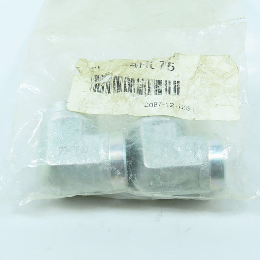 Eaton 2087-12-12S Hydraulic Adapter 90° Elbow 3/4"-14 NPT Female x Male Lot/2