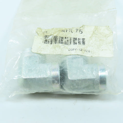 Eaton 2087-12-12S Hydraulic Adapter 90° Elbow 3/4"-14 NPT Female x Male Lot/2
