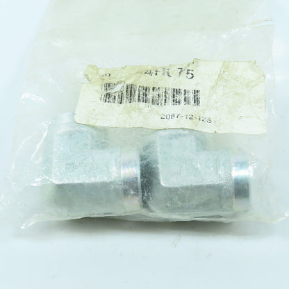 Eaton 2087-12-12S Hydraulic Adapter 90° Elbow 3/4"-14 NPT Female x Male Lot/2