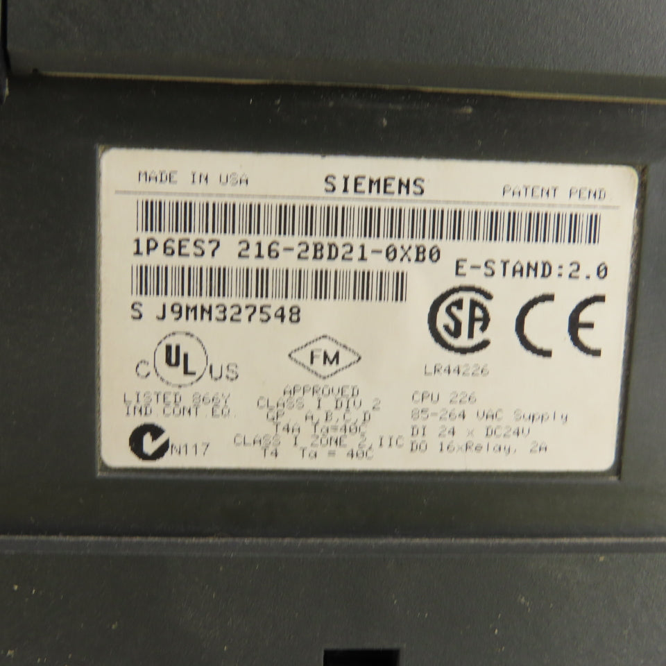 Siemens 216-2BD21-0XB0 Simatic S7-200 Compact PLC Unit 24VDC